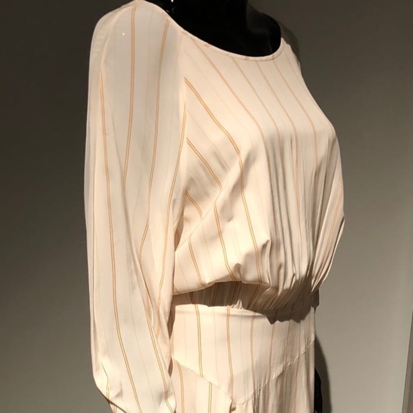 $466 JOIE GABISA ASYMMETRIC STRIPED VOILE DRESS PASTEL PINK 6 M - Picture 5 of 14